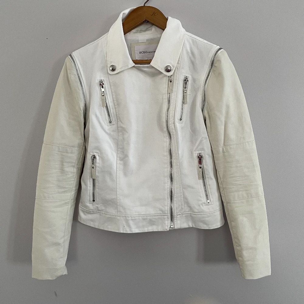 BCBG Generation Moto Denim Jacket